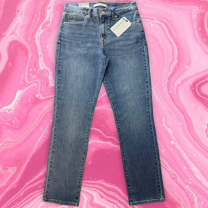 Gina Mid Rise Slim Straight Jeans – Classic Blue