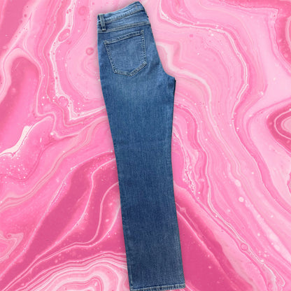 Gina Mid Rise Slim Straight Jeans – Classic Blue